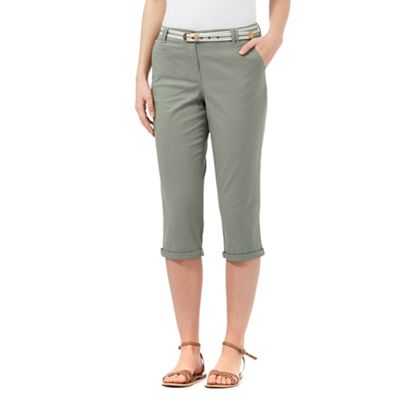 Maine New England Khaki belted cropped chinos
